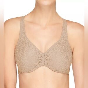 Lace Full Coverage Bra - Tan